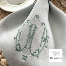 Load image into Gallery viewer, Louisa Three Letter Monogrammed Luncheon, Dinner &amp; Cocktail Napkins
