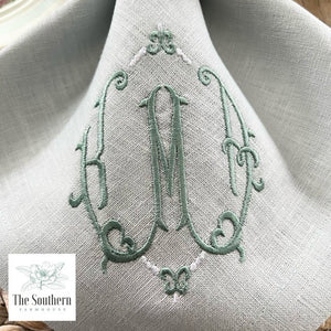 Louisa Three Letter Monogrammed Luncheon, Dinner & Cocktail Napkins
