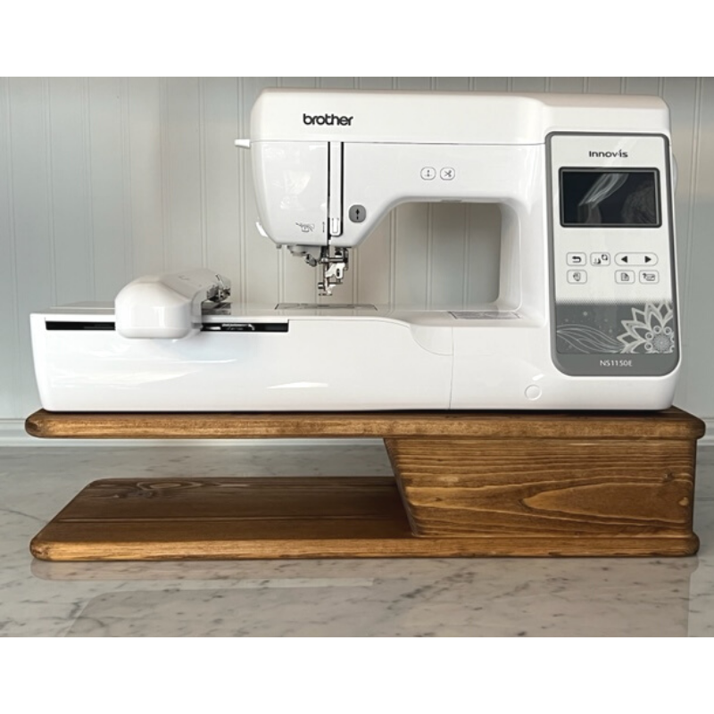 Wood Sewing Machine Riser Solid Wood Embroidery or Sewing Machine Riser With Drawer - Free Arm S ...