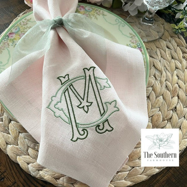 Two Letter Intertwined Open Monogram Chic Luncheon, Dinner & Cocktail Napkins