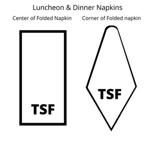 Sutton Satin Three Letter Monogrammed Luncheon, Dinner & Cocktail Napkins