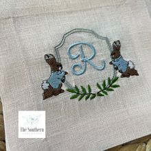 Load image into Gallery viewer, Set of 4 Embroidered Cocktail Napkins - Peter Rabbit Monogram
