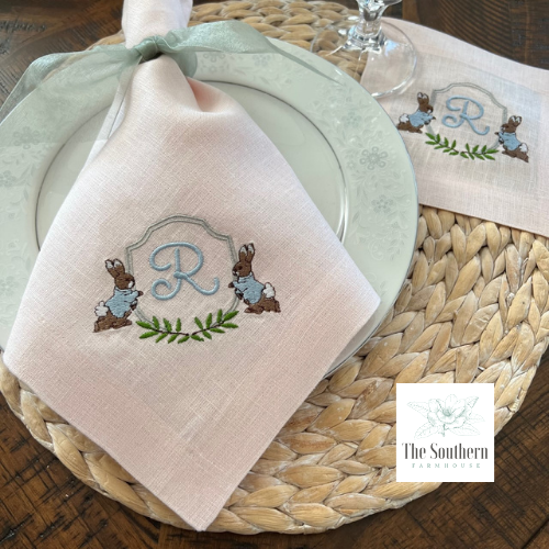 Peter Rabbit Monogrammed Luncheon, Dinner & Cocktail Napkins