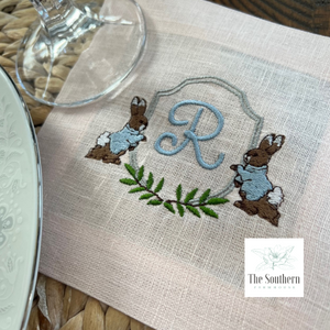 Peter Rabbit Monogrammed Luncheon, Dinner & Cocktail Napkins