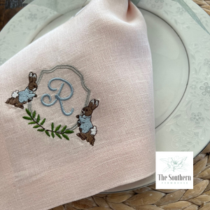 Peter Rabbit Monogrammed Luncheon, Dinner & Cocktail Napkins