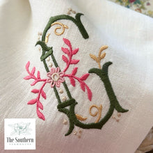 Load image into Gallery viewer, Regal Daisy Monogram Luncheon, Dinner &amp; Cocktail Napkins
