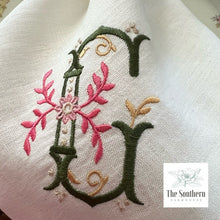 Load image into Gallery viewer, Regal Daisy Monogram Luncheon, Dinner &amp; Cocktail Napkins
