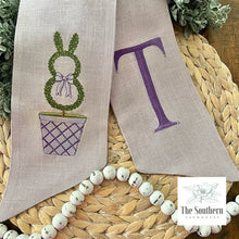 Load image into Gallery viewer, Linen Wreath/Basket Sash - Boxwood Bunny
