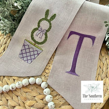 Load image into Gallery viewer, Linen Wreath/Basket Sash - Boxwood Bunny
