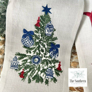 Linen Wreath/Basket Sash - Chinoiserie Ornaments Christmas Tree