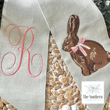 Load image into Gallery viewer, Linen Wreath/Basket Sash - Chocolate Bunny
