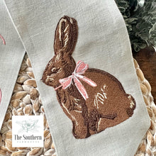 Load image into Gallery viewer, Linen Wreath/Basket Sash - Chocolate Bunny
