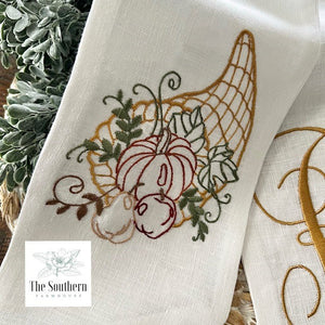 Linen Wreath/Basket Sash - Cornucopia
