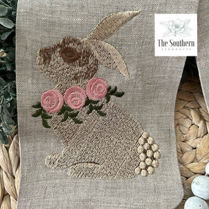 Linen Wreath/Basket Sash - Cottontail Rabbit