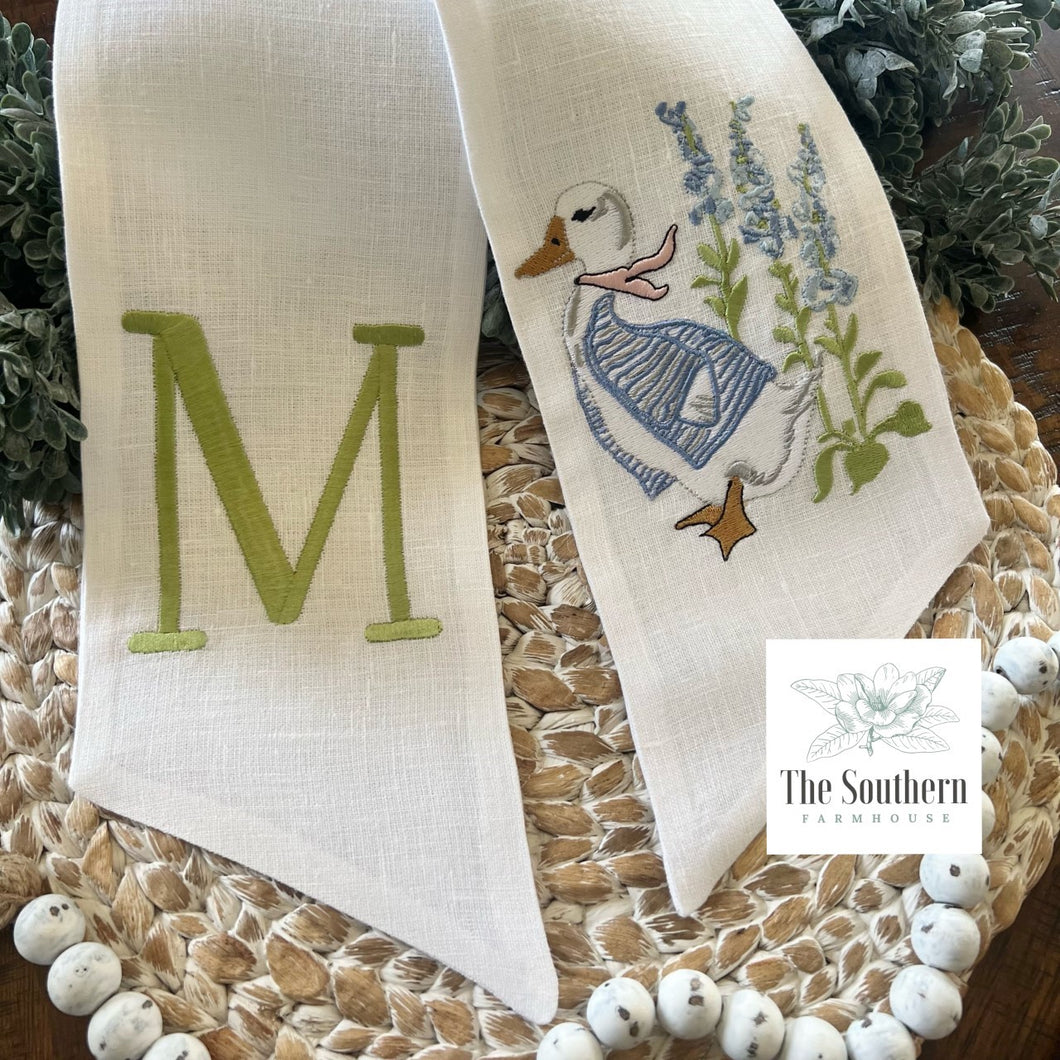 Linen Wreath/Basket Sash - Make Way for Duckling