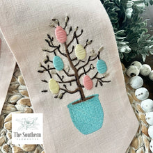 Load image into Gallery viewer, Linen Wreath/Basket Sash - Easter Egg Tree
