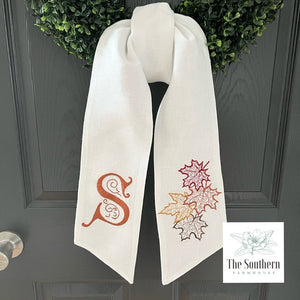 Linen Wreath/Basket Sash - Fall Leaves