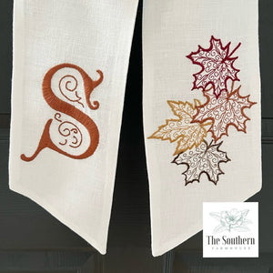 Linen Wreath/Basket Sash - Fall Leaves