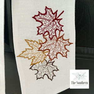 Linen Wreath/Basket Sash - Fall Leaves
