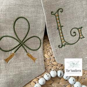 Linen Wreath/Basket Sash - Fancy Shamrock