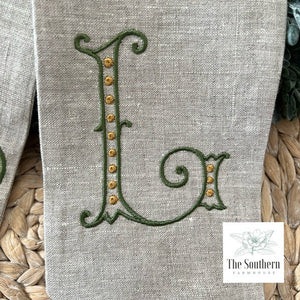 Linen Wreath/Basket Sash - Fancy Shamrock