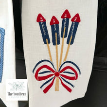 Load image into Gallery viewer, Linen Wreath/Basket Sash - Fourth of July Fireworks
