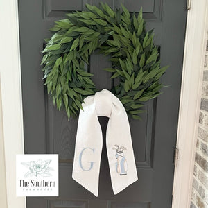 Linen Wreath/Basket Sash - Preppy Golf Bag