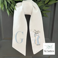 Load image into Gallery viewer, Linen Wreath/Basket Sash - Preppy Golf Bag
