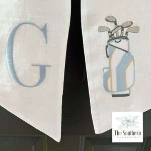 Linen Wreath/Basket Sash - Preppy Golf Bag