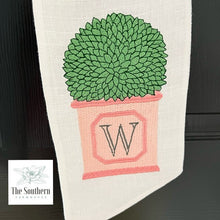 Load image into Gallery viewer, Linen Wreath/Basket Sash - Hamptons Planter Monogram
