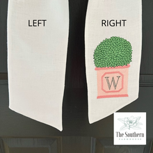 Load image into Gallery viewer, Linen Wreath/Basket Sash - Hamptons Planter Monogram
