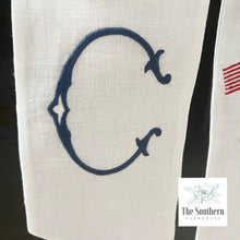 Load image into Gallery viewer, Linen Wreath/Basket Sash - Patriotic Chinoiserie Iris
