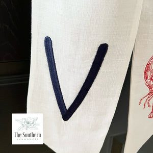 Linen Wreath/Basket Sash - Sketched Lobster Monogram