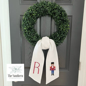 Linen Wreath/Basket Sash - Holiday Nutcracker