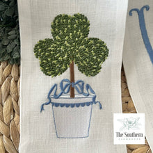 Load image into Gallery viewer, Linen Wreath/Basket Sash - Shamrock Topiary
