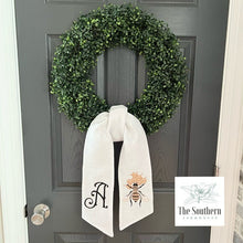 Load image into Gallery viewer, Linen Wreath/Basket Sash - Honey Bee

