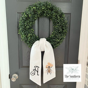 Linen Wreath/Basket Sash - Honey Bee