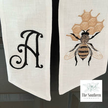 Load image into Gallery viewer, Linen Wreath/Basket Sash - Honey Bee
