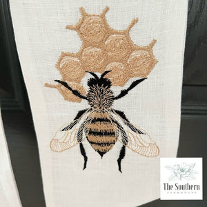 Linen Wreath/Basket Sash - Honey Bee