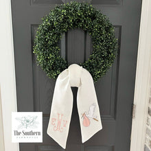 Load image into Gallery viewer, Linen Wreath/Basket Sash - Special Delivery Stork
