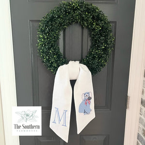 Linen Wreath/Basket Sash - Star Spangled Staffordshire
