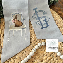 Load image into Gallery viewer, Linen Wreath/Basket Sash - Victorian Bunny
