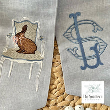 Load image into Gallery viewer, Linen Wreath/Basket Sash - Victorian Bunny
