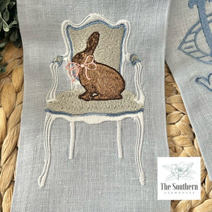 Linen Wreath/Basket Sash - Victorian Bunny