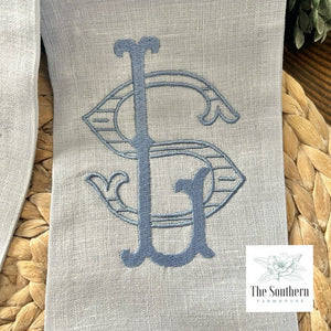 Linen Wreath/Basket Sash - Victorian Bunny
