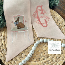 Load image into Gallery viewer, Linen Wreath/Basket Sash - Victorian Bunny
