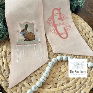 Linen Wreath/Basket Sash - Victorian Bunny