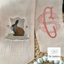Load image into Gallery viewer, Linen Wreath/Basket Sash - Victorian Bunny
