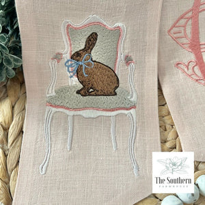 Linen Wreath/Basket Sash - Victorian Bunny