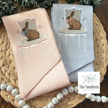 Load image into Gallery viewer, Linen Wreath/Basket Sash - Victorian Bunny
